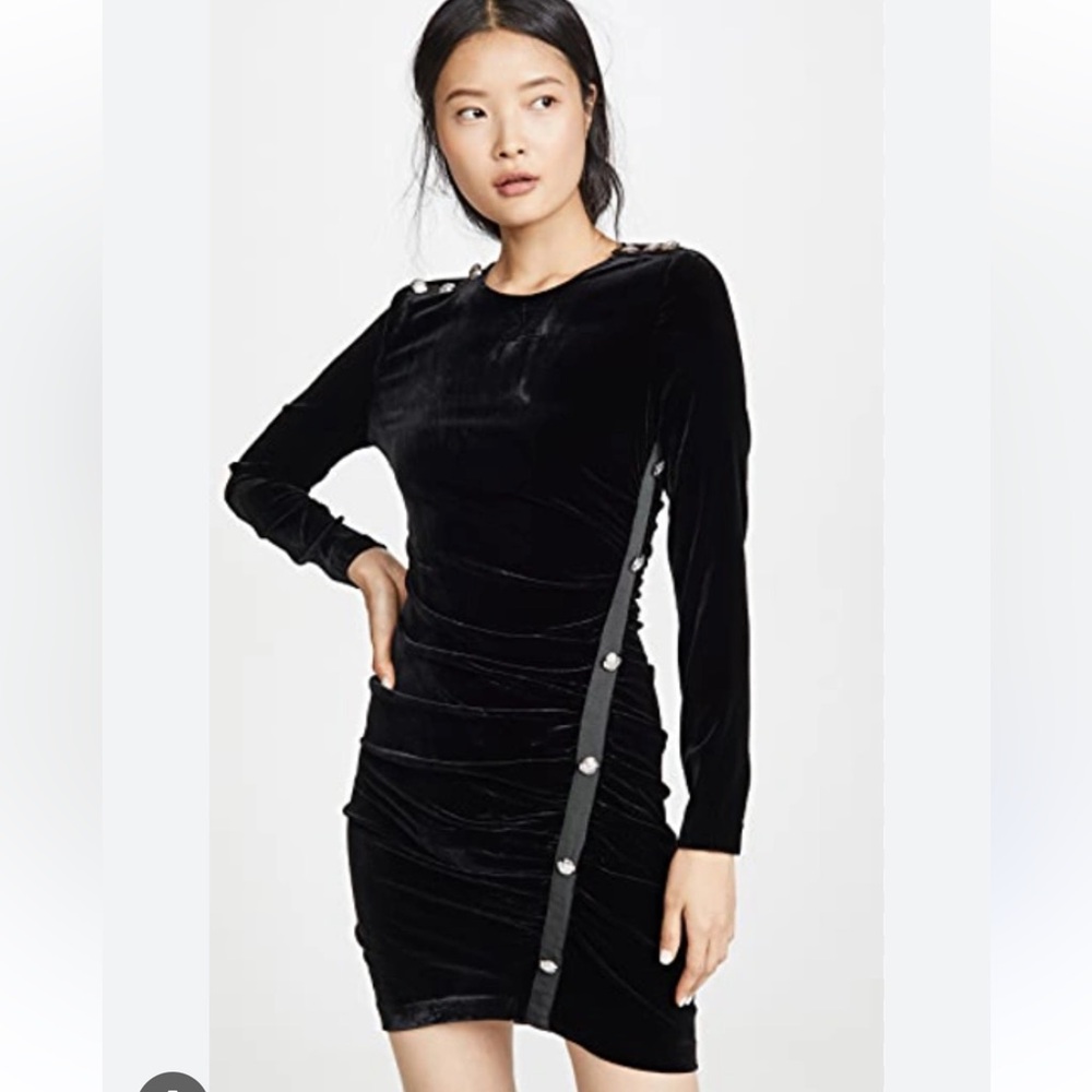 Veronica Beard Velvet Dress with Buttons 2